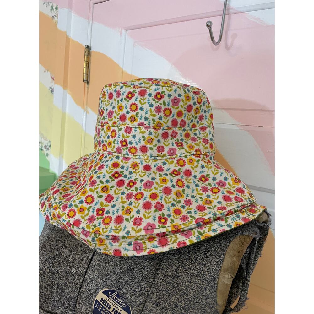 Natural Life NWT Floral Wide Brim Bucket Hat Boho Sun Hat Reversible - Picture 4 of 9